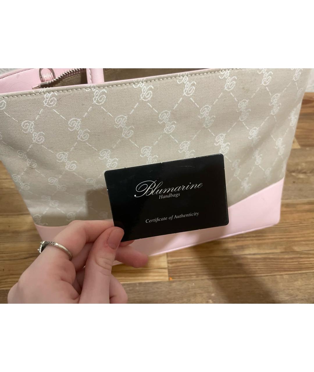 BLUMARINE Розовая кожаная сумка тоут, фото 2