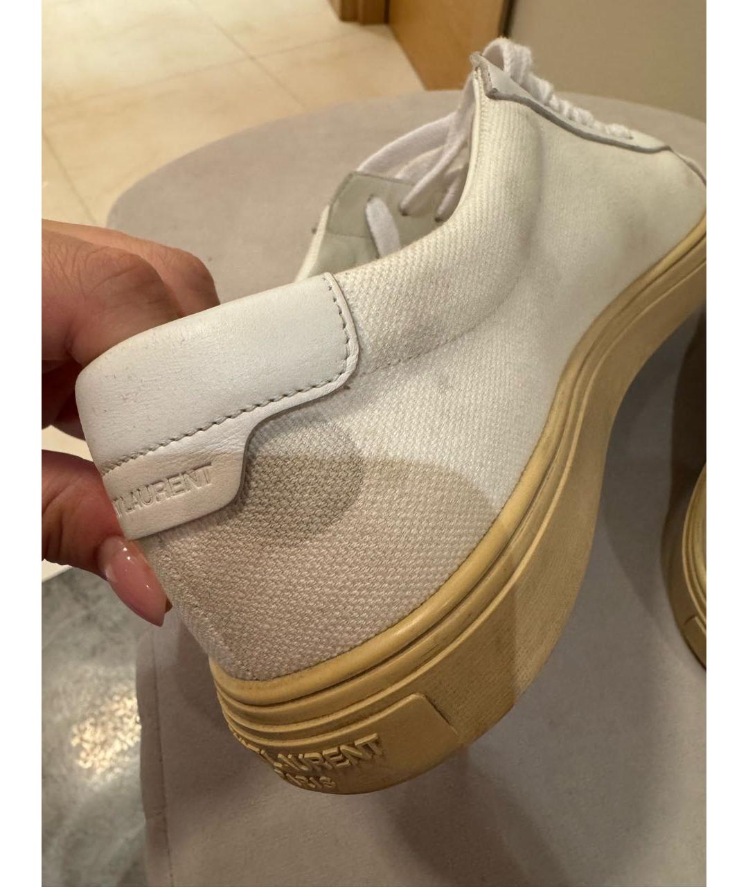 SAINT LAURENT Белые текстильные кеды, фото 8