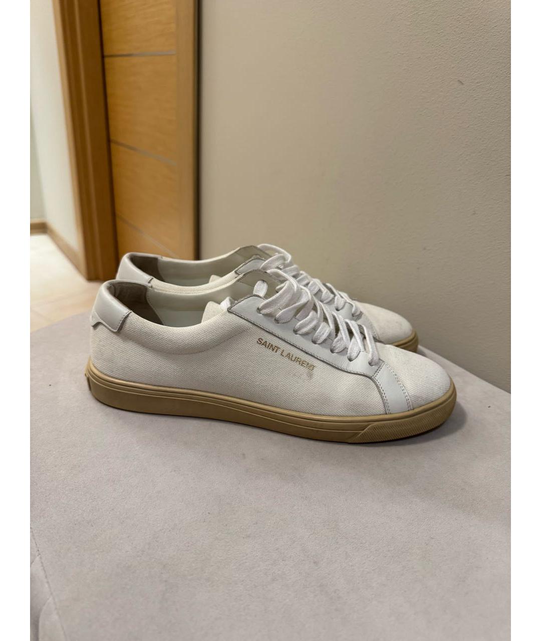 SAINT LAURENT Белые текстильные кеды, фото 9