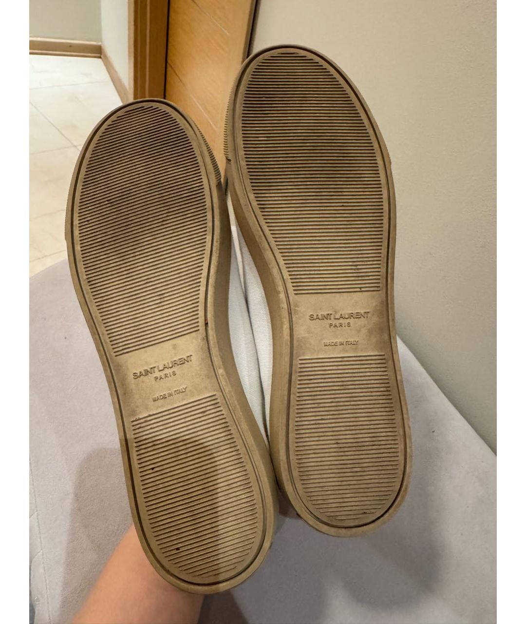 SAINT LAURENT Белые текстильные кеды, фото 3