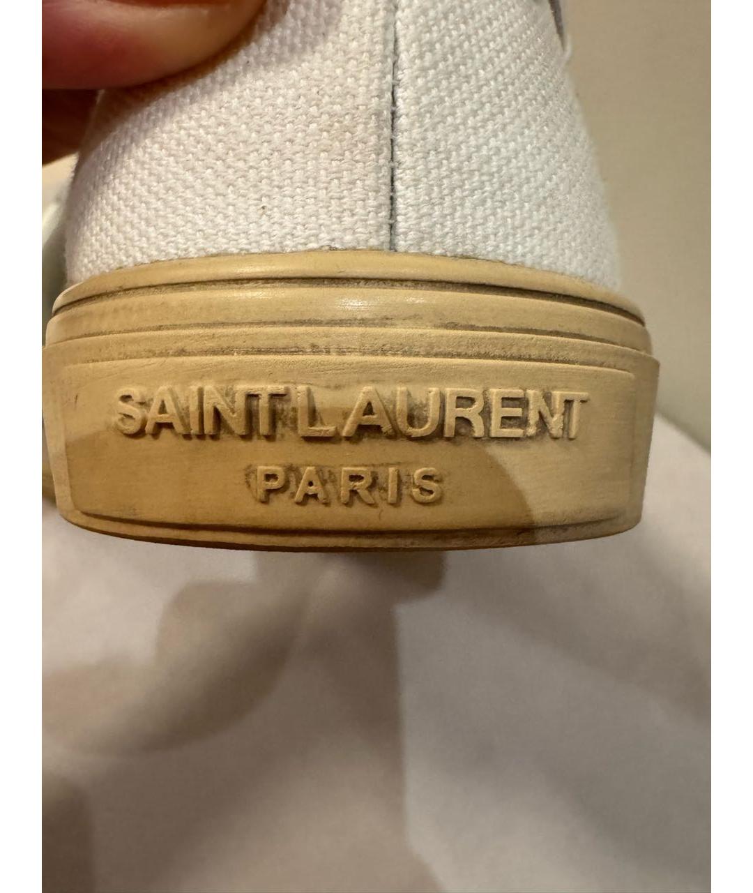 SAINT LAURENT Белые текстильные кеды, фото 6