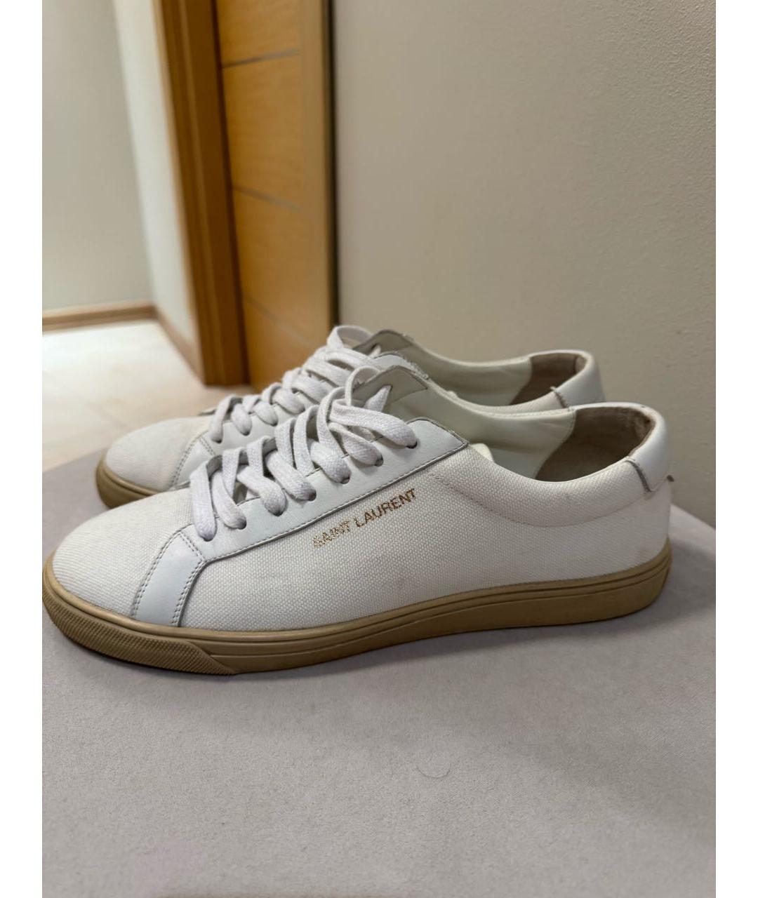SAINT LAURENT Белые текстильные кеды, фото 7
