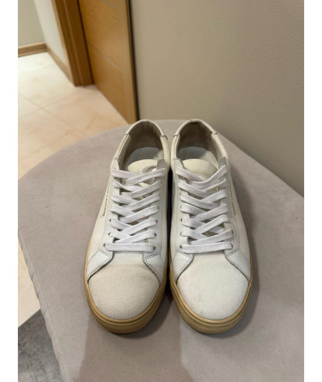 SAINT LAURENT Белые текстильные кеды, фото 2