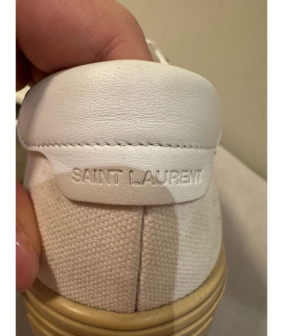 SAINT LAURENT Белые текстильные кеды, фото 5
