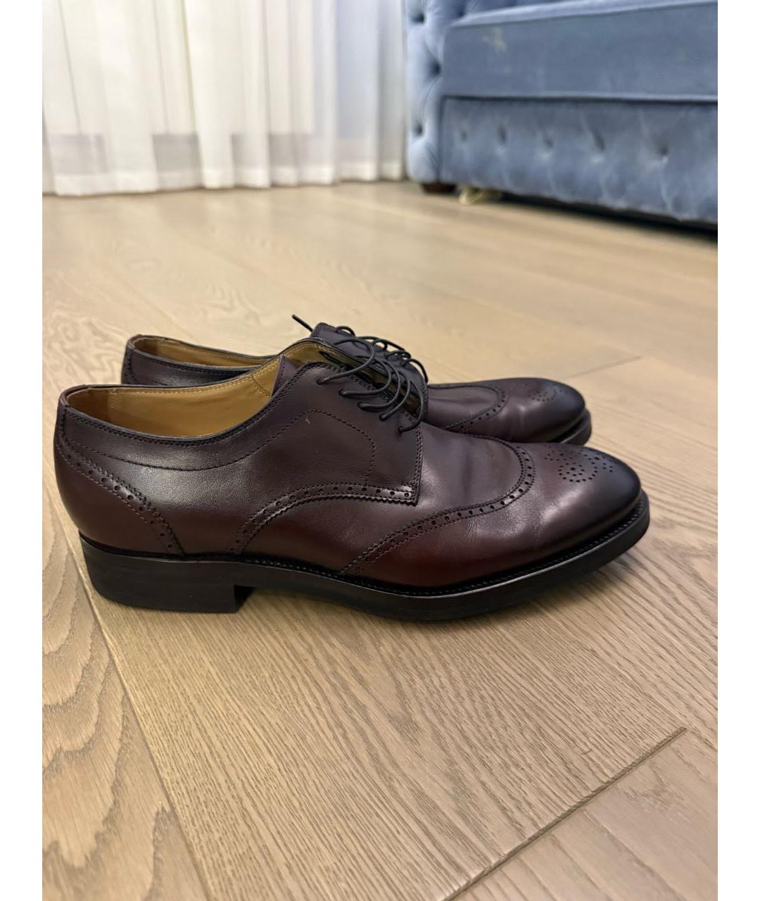 KITON Коричневые кожаные туфли, фото 4