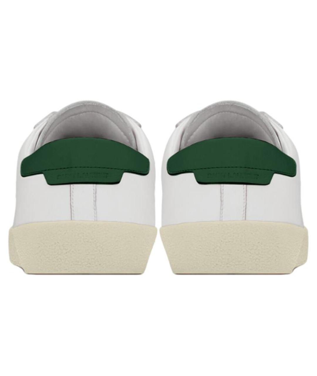 SAINT LAURENT Белые кожаные низкие кроссовки / кеды, фото 4