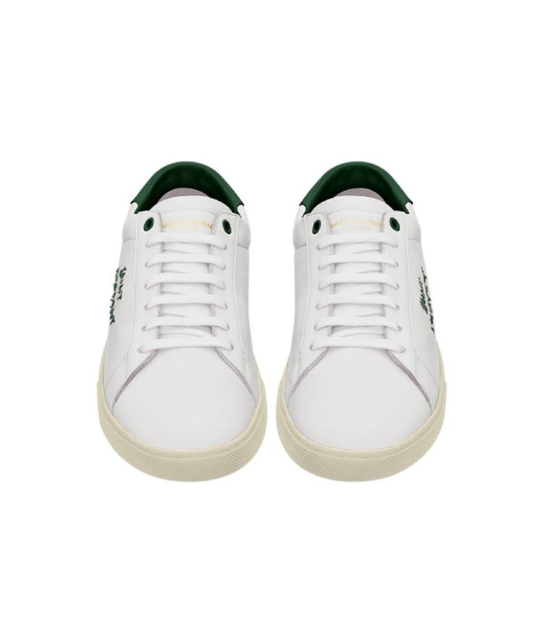 SAINT LAURENT Белые кожаные низкие кроссовки / кеды, фото 5