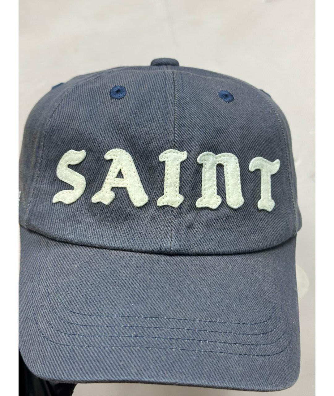 Saint Michael Темно-синяя хлопковая кепка/бейсболка, фото 2
