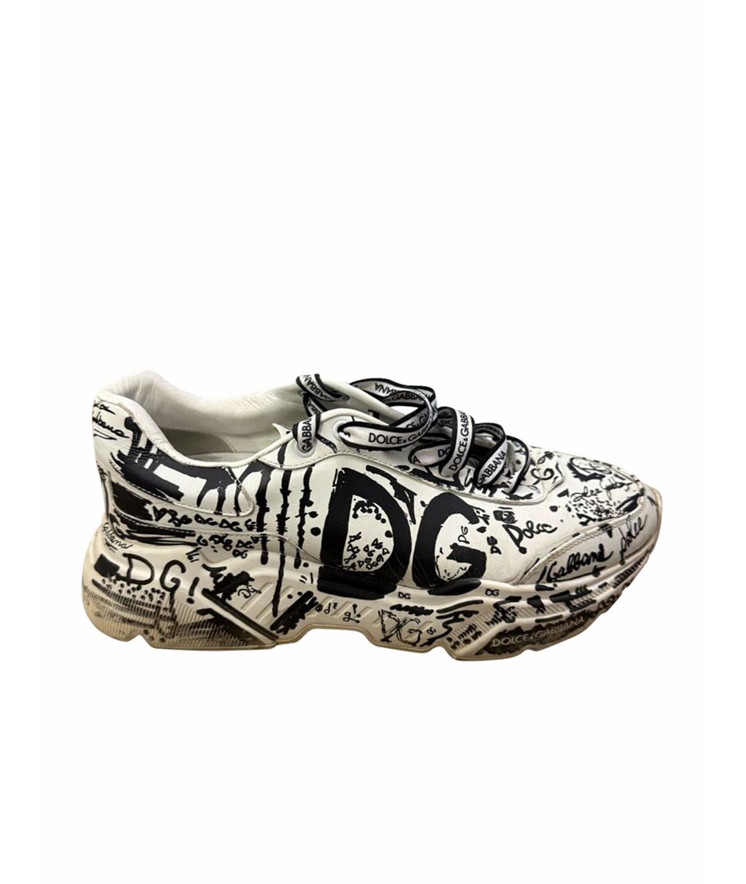 DOLCE&GABBANA Белые высокие кроссовки / кеды из искусственной кожи, фото 1