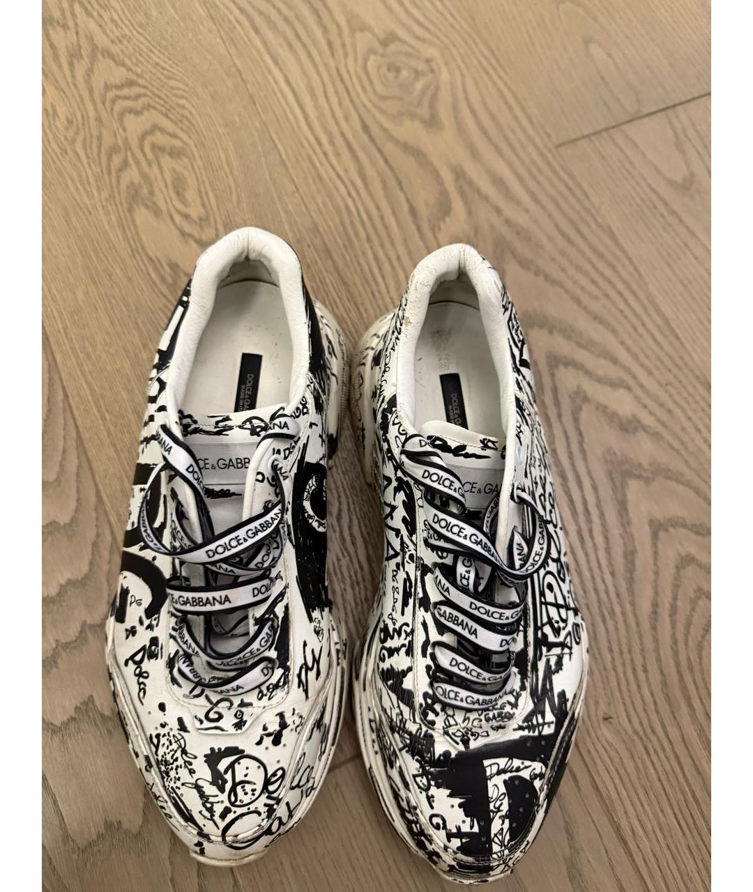 DOLCE&GABBANA Белые высокие кроссовки / кеды из искусственной кожи, фото 3