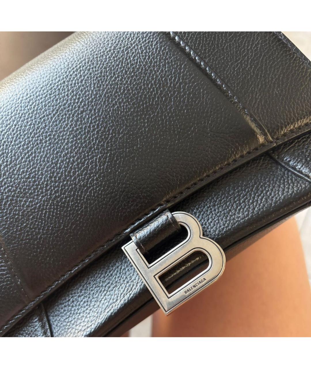 BALENCIAGA Черная кожаная сумка с короткими ручками, фото 5