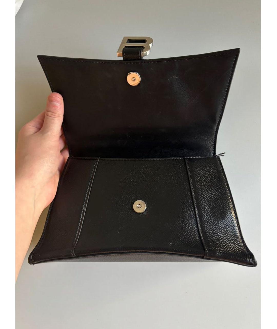 BALENCIAGA Черная кожаная сумка с короткими ручками, фото 3