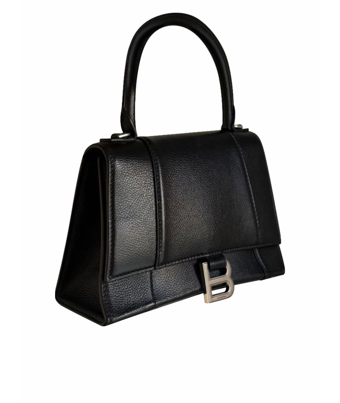 BALENCIAGA Черная кожаная сумка с короткими ручками, фото 1