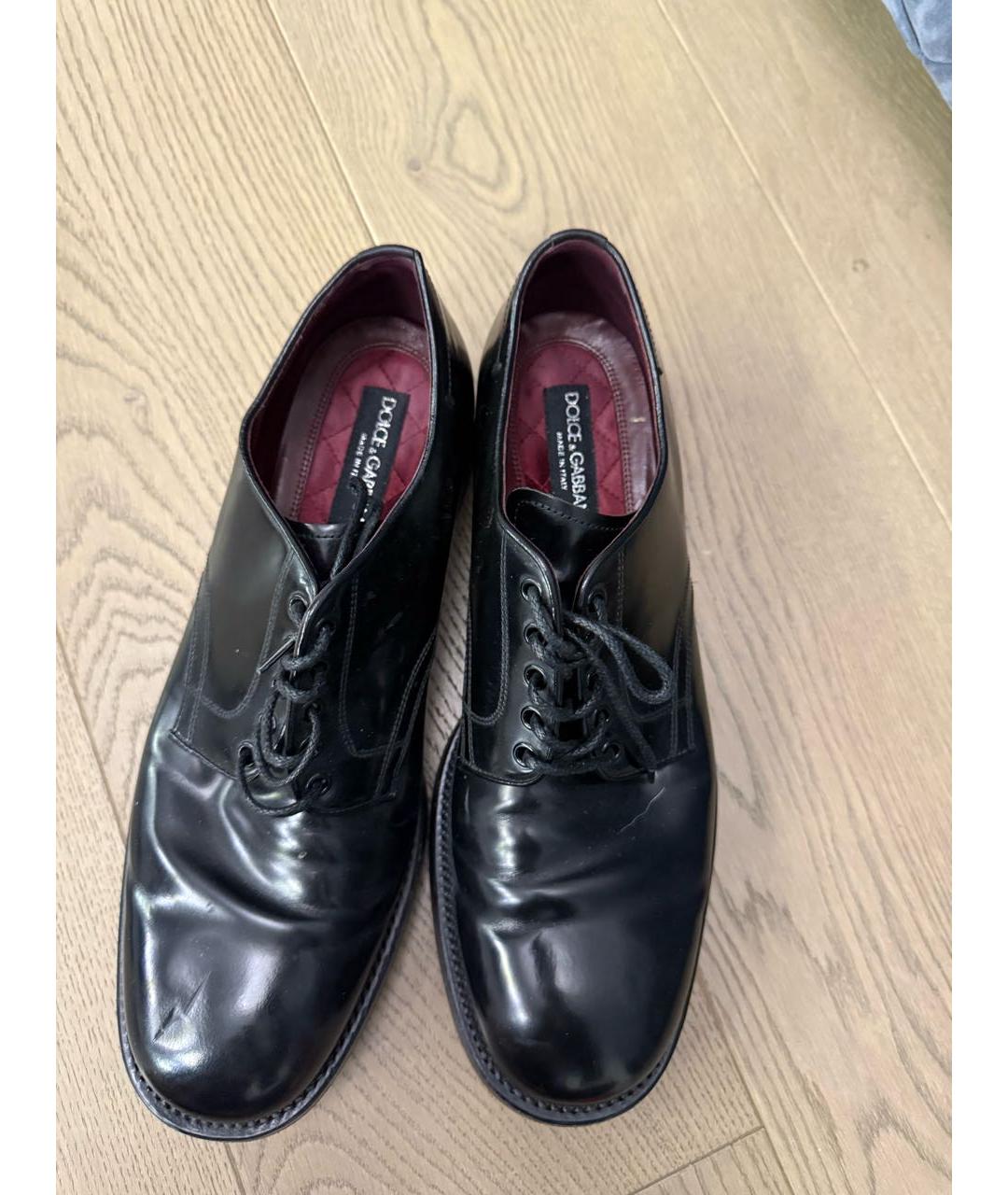 DOLCE&GABBANA Черные кожаные туфли, фото 3