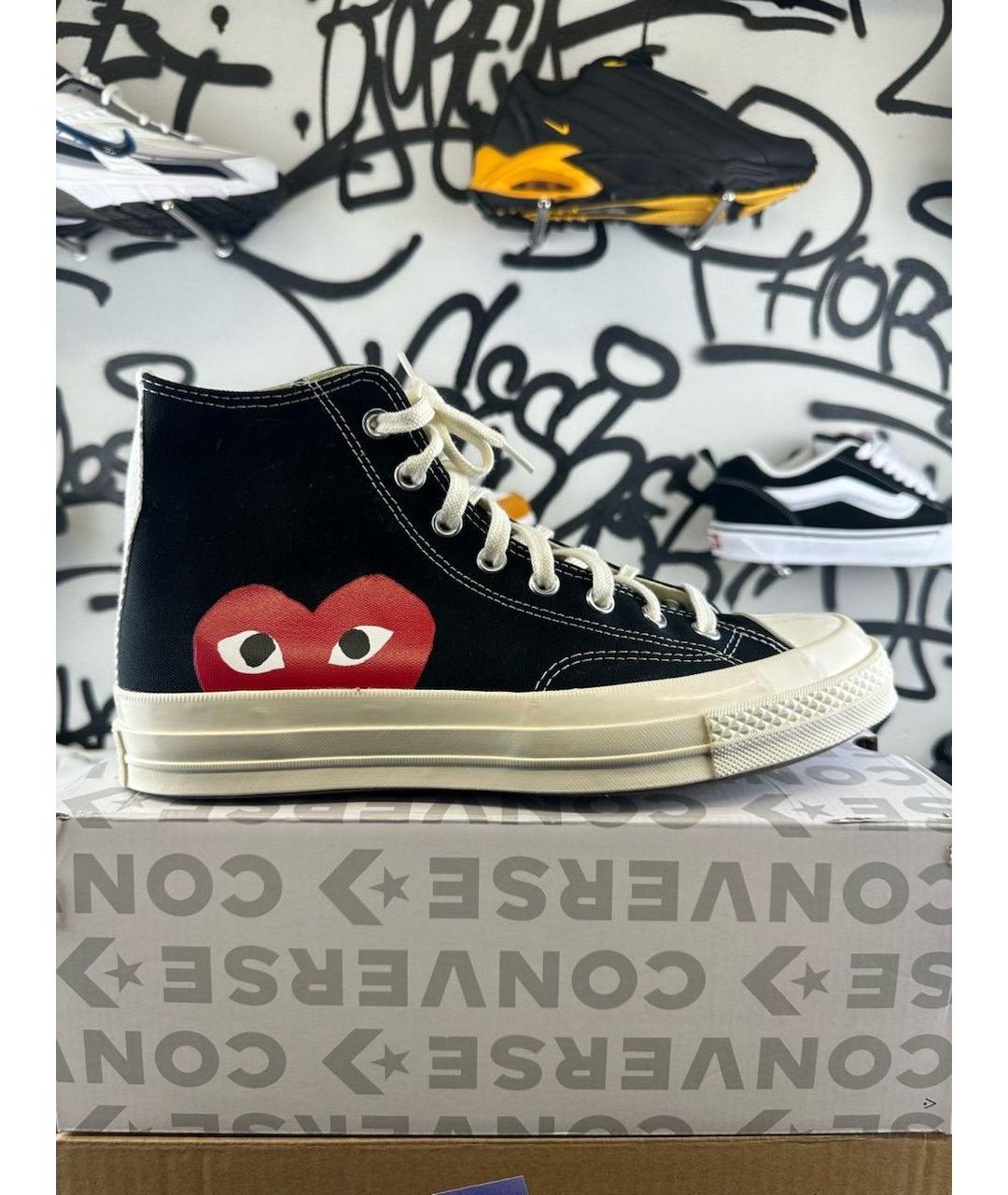 CONVERSE Черные текстильные высокие кроссовки / кеды, фото 5