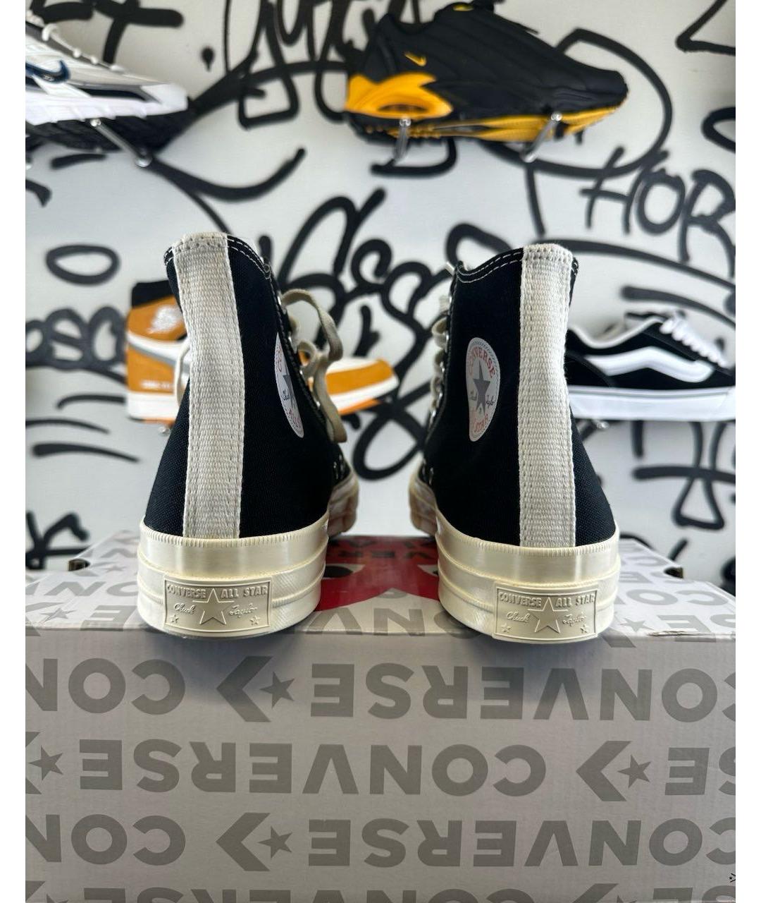CONVERSE Черные текстильные высокие кроссовки / кеды, фото 7