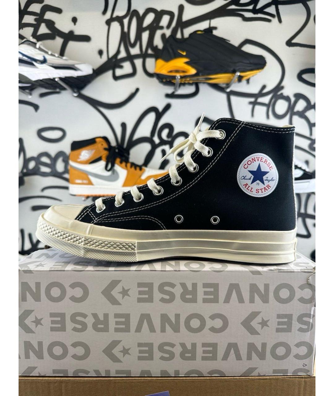 CONVERSE Черные текстильные высокие кроссовки / кеды, фото 6