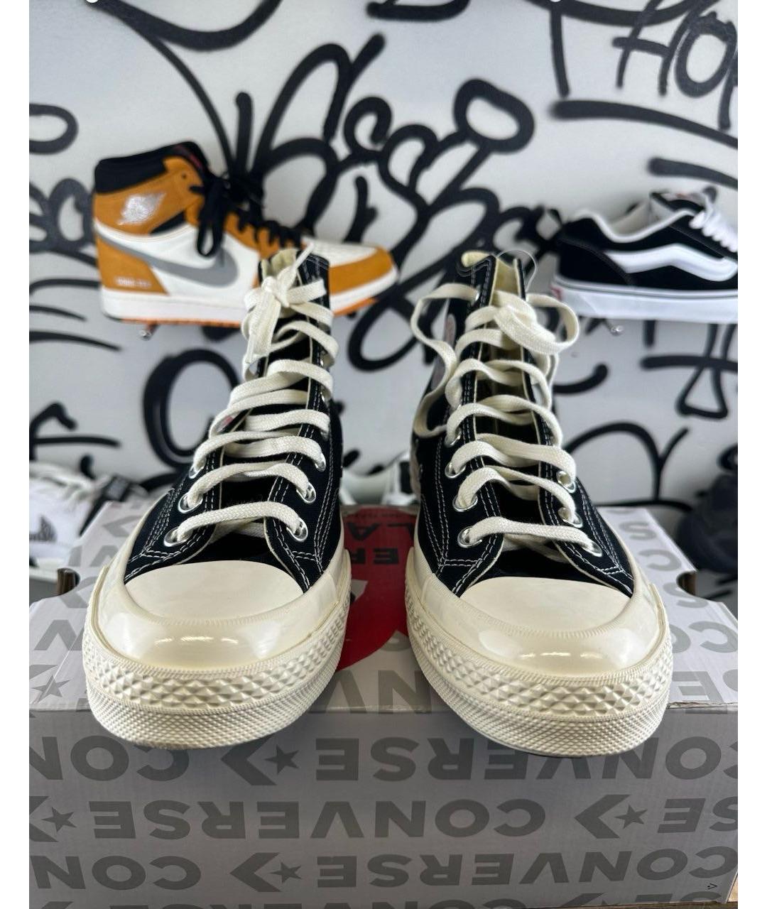 CONVERSE Черные текстильные высокие кроссовки / кеды, фото 4