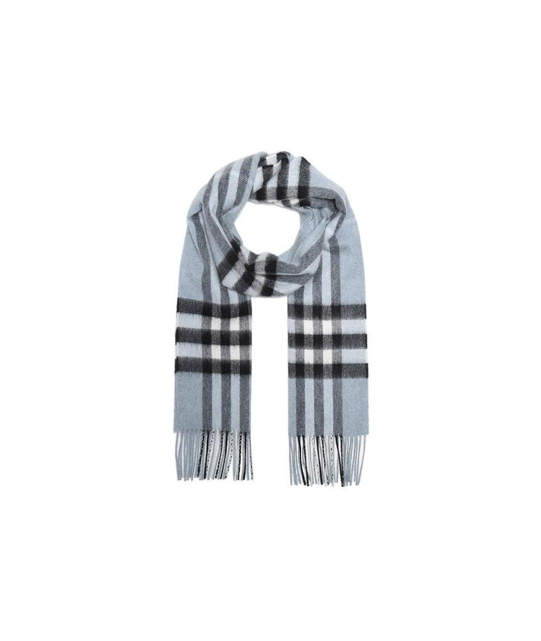 BURBERRY Серый шерстяной шарф, фото 1