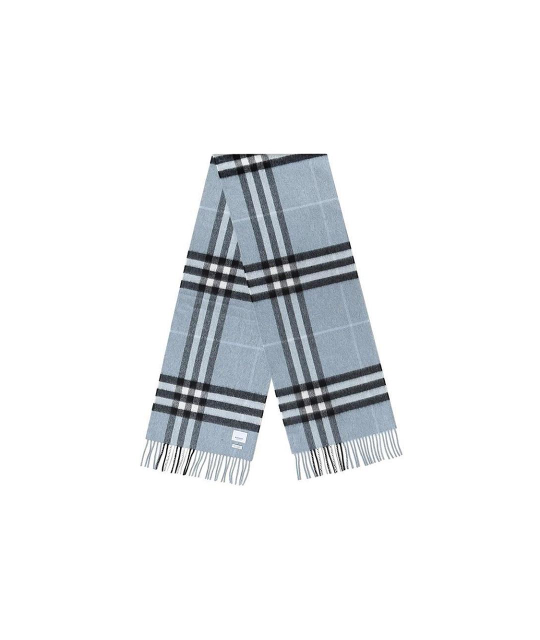 BURBERRY Серый шерстяной шарф, фото 3