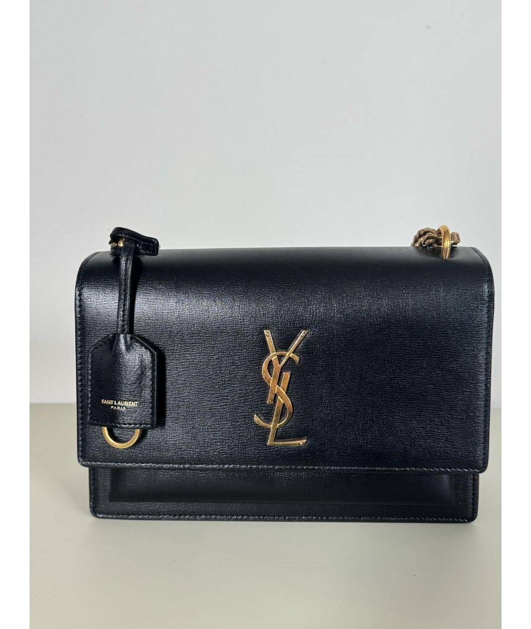 SAINT LAURENT Черная кожаная сумка через плечо, фото 9