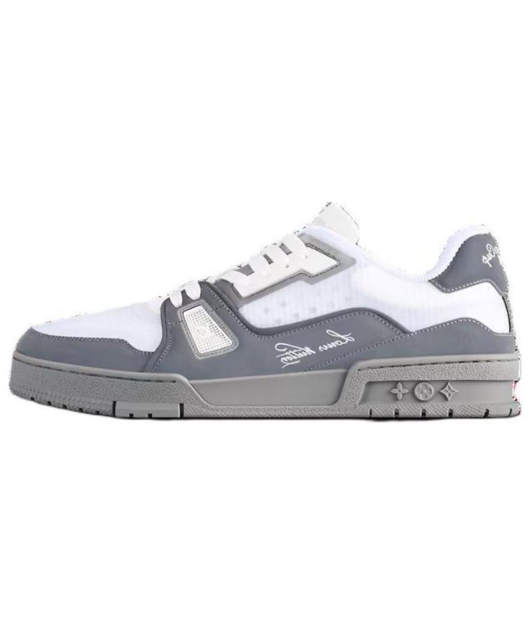 LOUIS VUITTON Серые кожаные кроссовки, фото 2