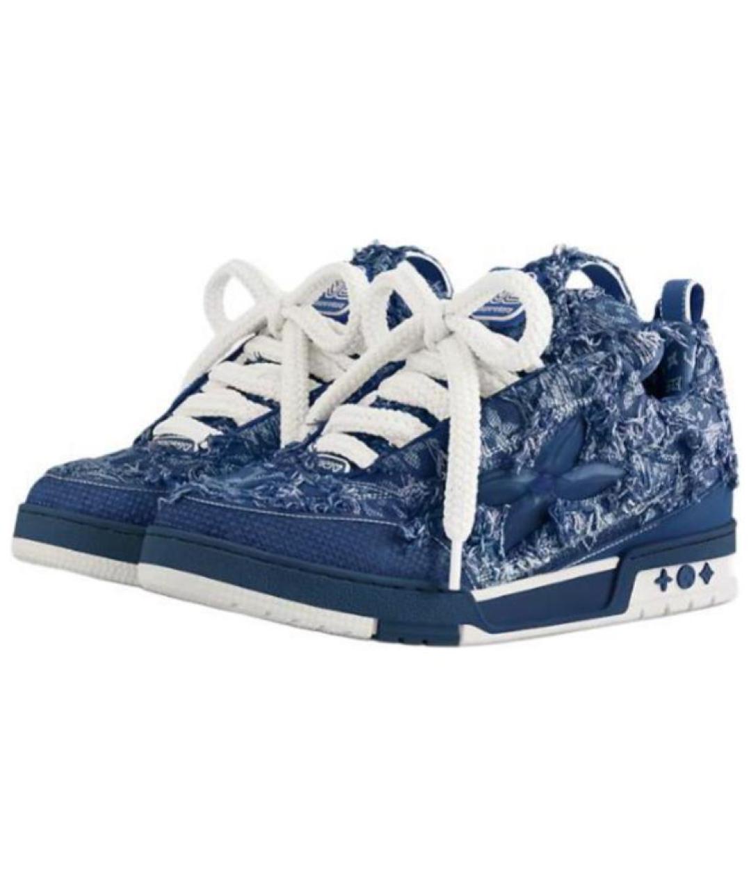 LOUIS VUITTON Синие текстильные кроссовки, фото 3