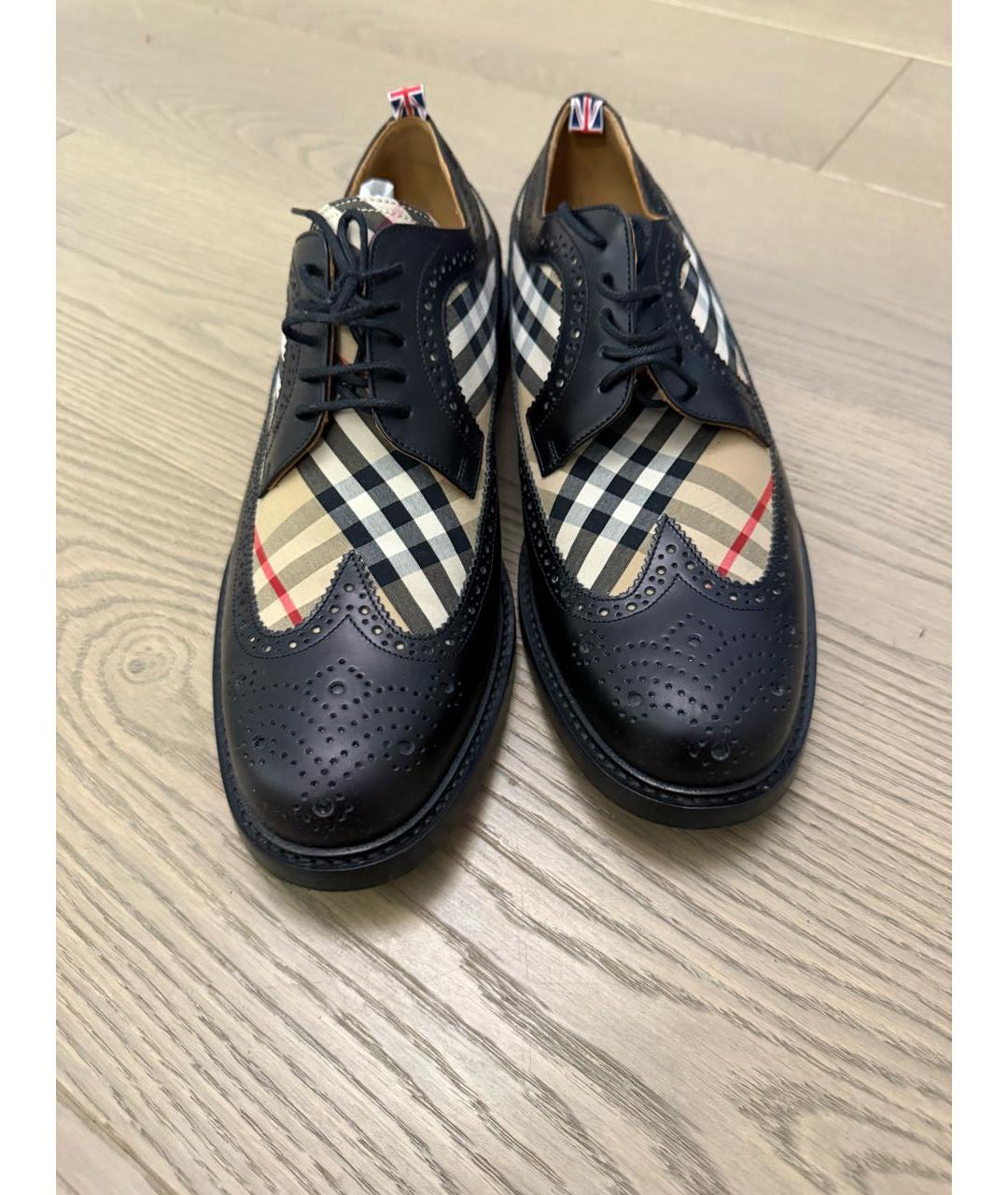 BURBERRY Черные кожаные туфли, фото 2