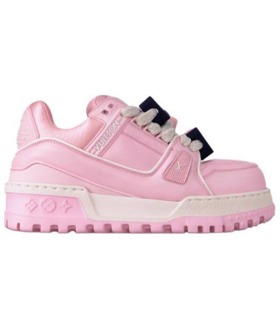 LOUIS VUITTON Розовые кожаные кроссовки, фото 1