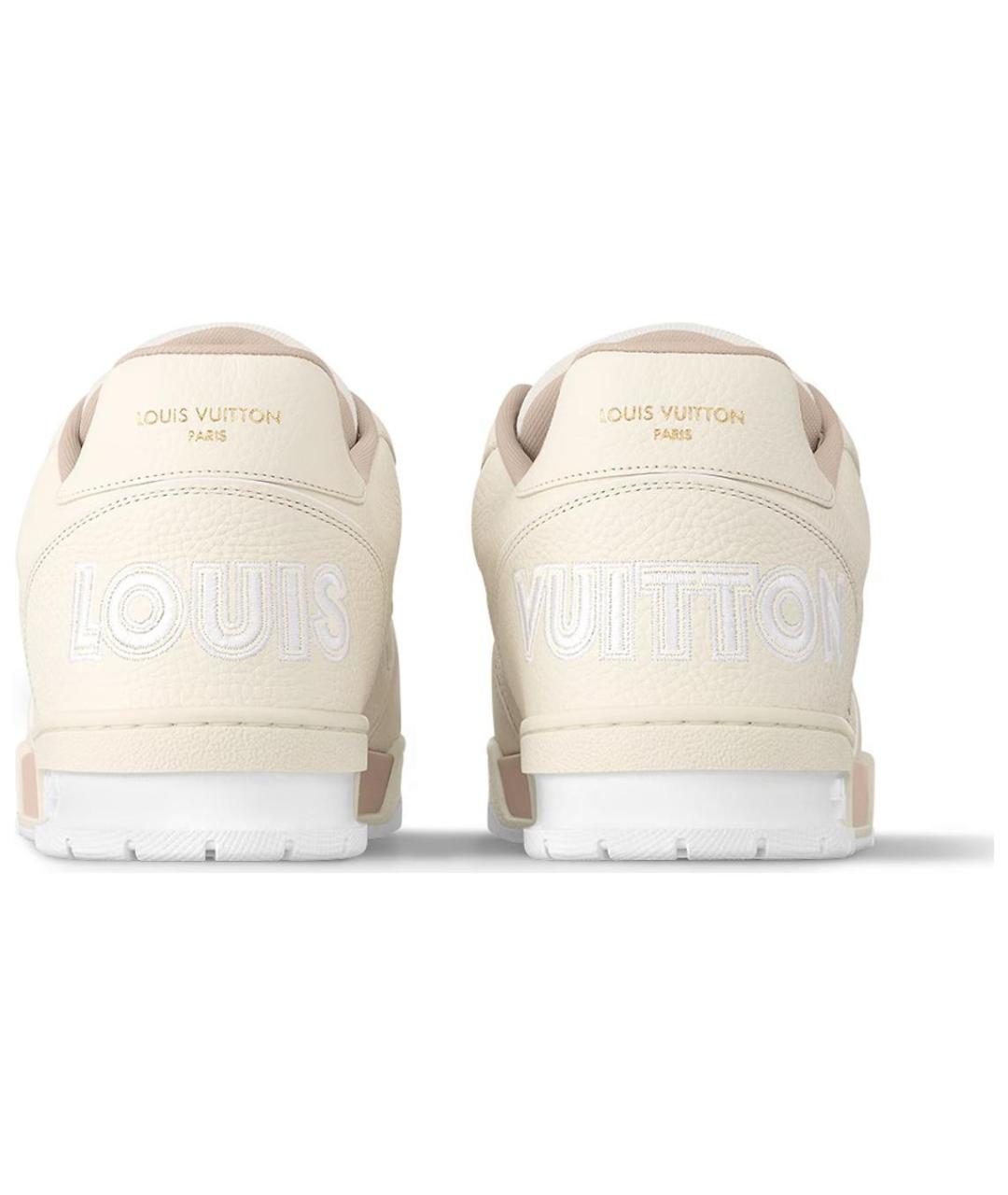 LOUIS VUITTON Бежевые кожаные низкие кроссовки / кеды, фото 4