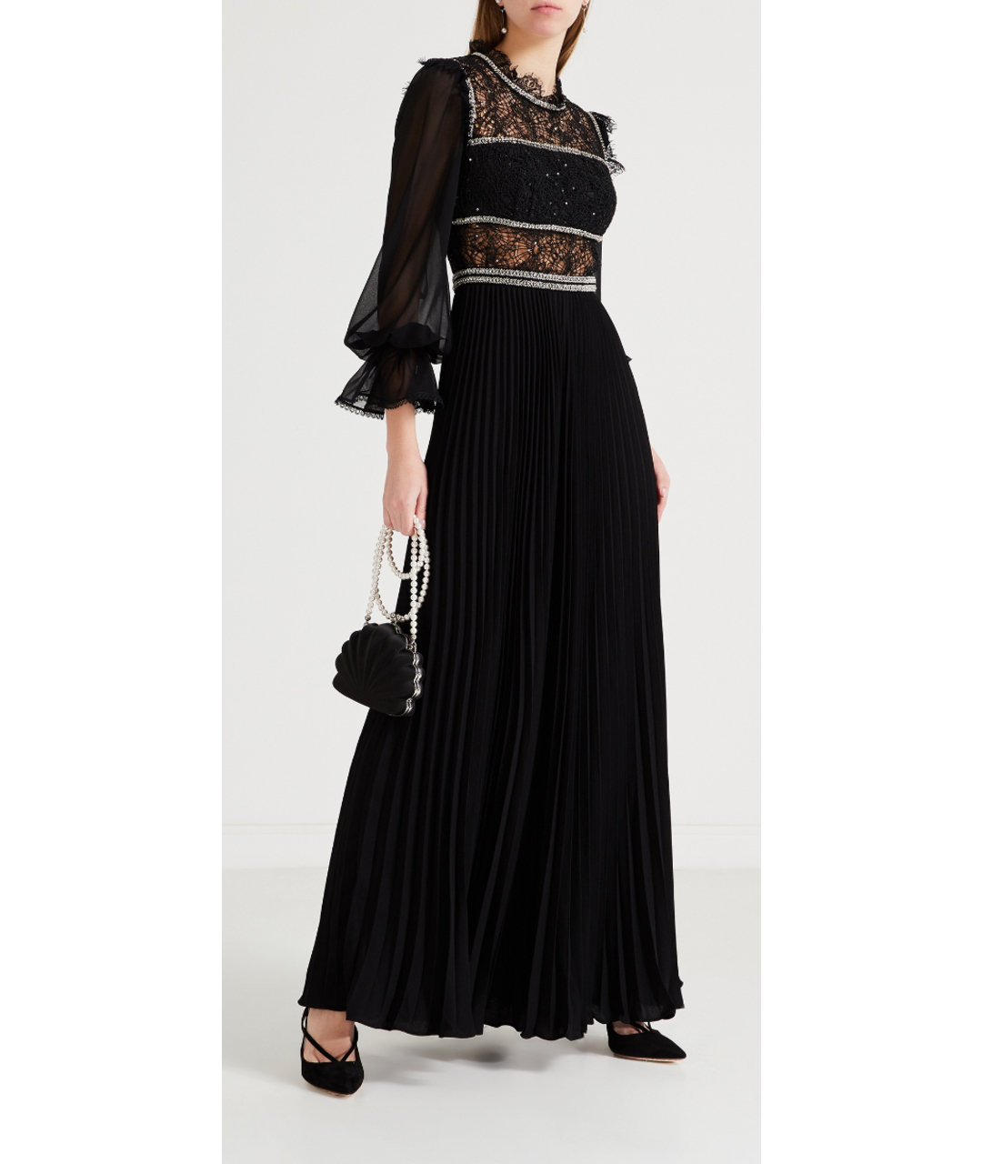 SELF-PORTRAIT Черное полиэстеровое вечернее платье, фото 5