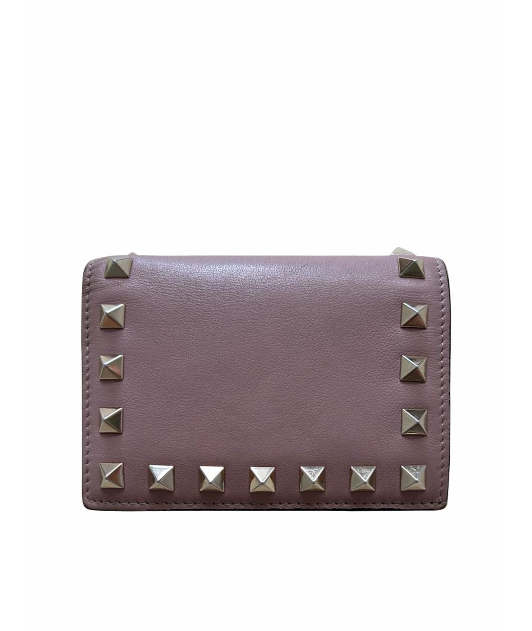 VALENTINO Розовый кожаный кошелек, фото 1