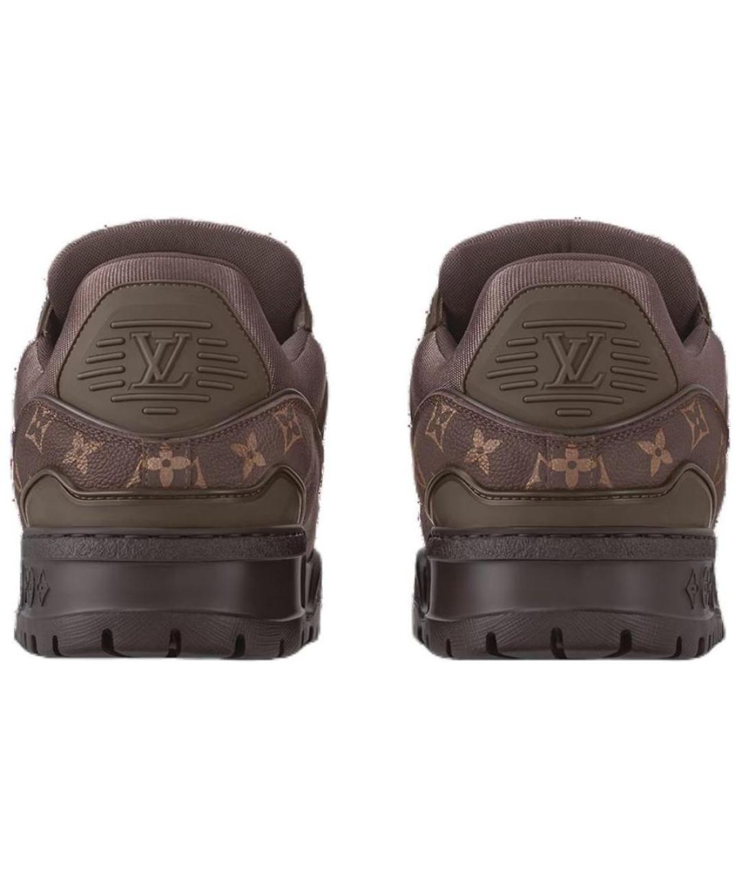 LOUIS VUITTON Коричневые кожаные кроссовки, фото 5