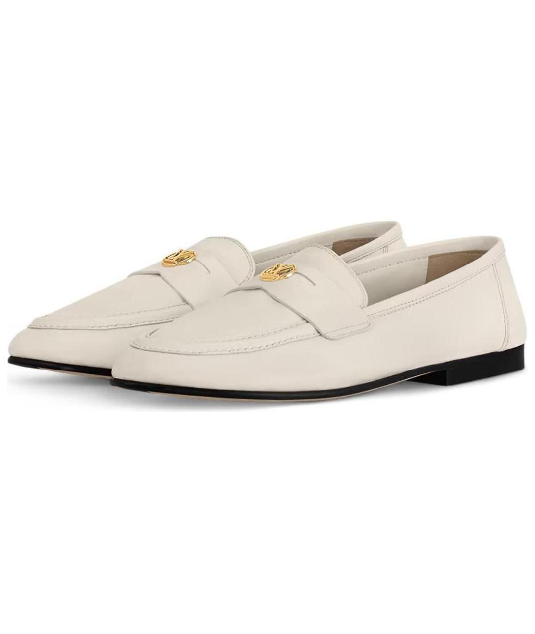 LOUIS VUITTON Бежевые кожаные лоферы, фото 3