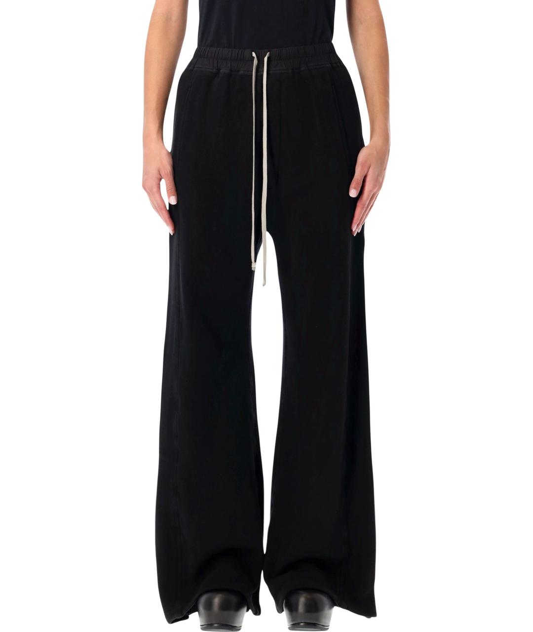 RICK OWENS Черные хлопковые прямые брюки, фото 4