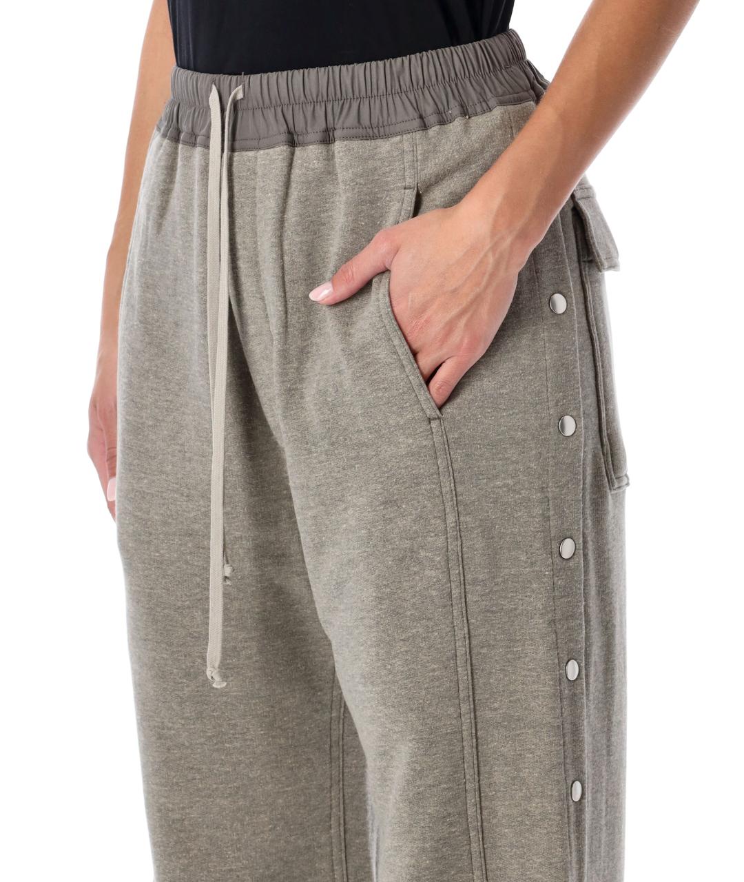 RICK OWENS Серые хлопковые прямые брюки, фото 4