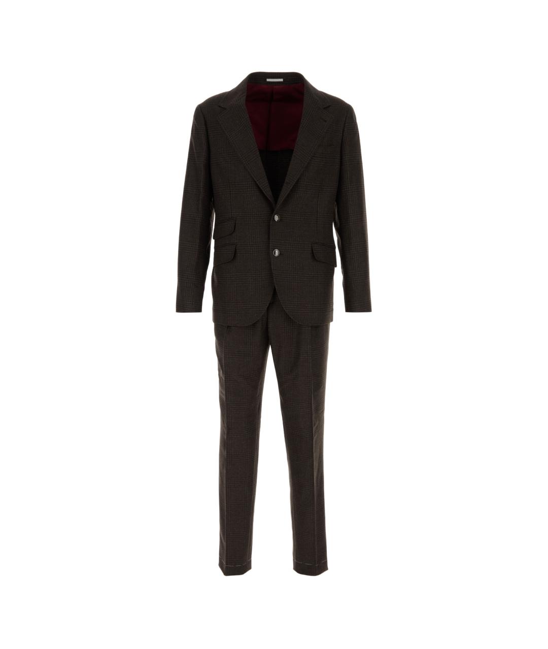 BRUNELLO CUCINELLI Коричневый классический костюм, фото 1