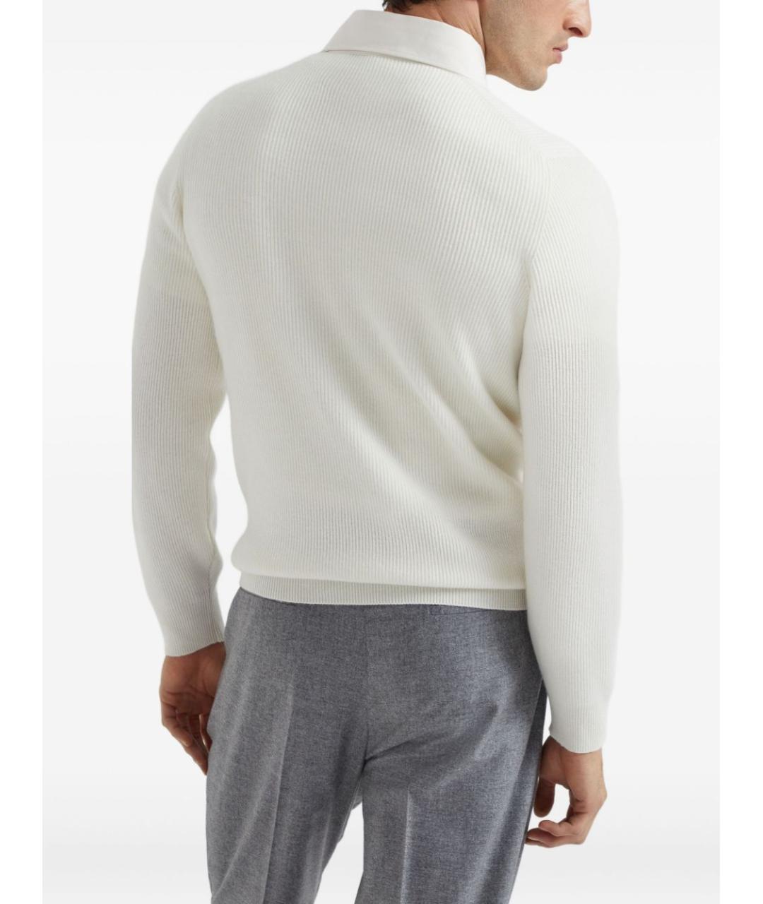 BRUNELLO CUCINELLI Белый кашемировый джемпер / свитер, фото 4