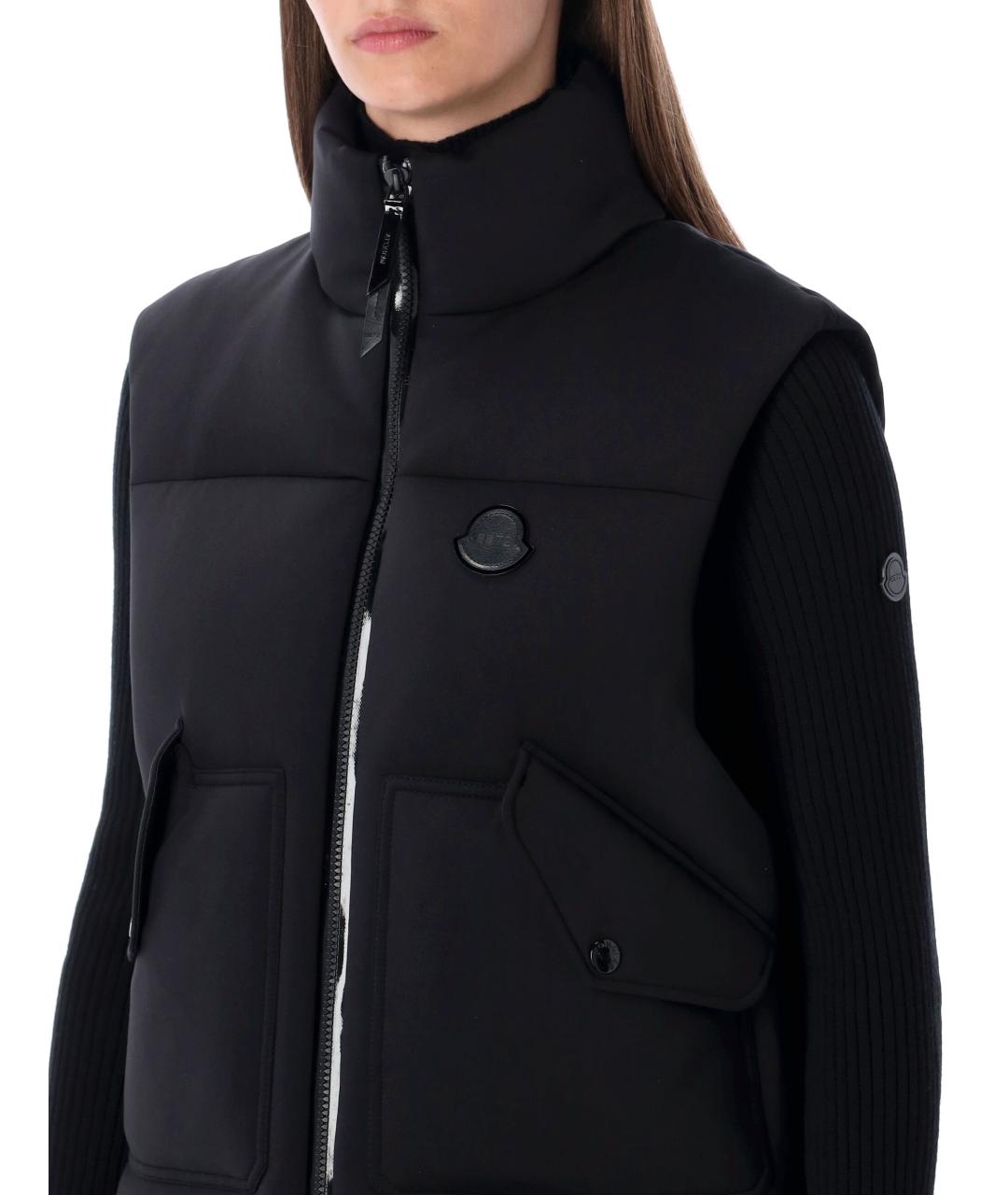 MONCLER Черный полиамидовый жилет, фото 3