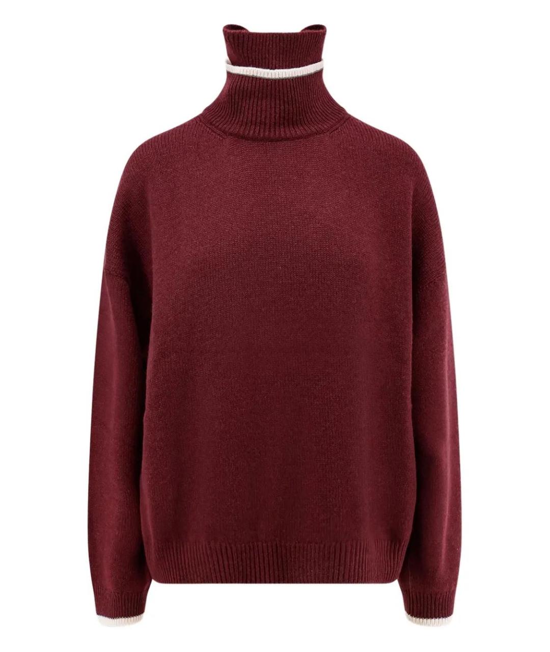 BRUNELLO CUCINELLI Бордовый кашемировый джемпер / свитер, фото 1