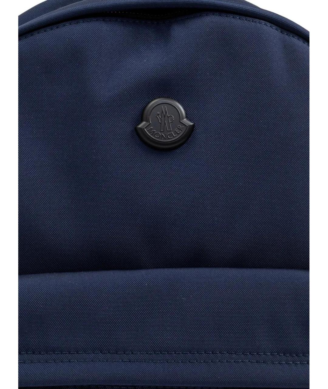 MONCLER Темно-синий синтетический рюкзак, фото 5