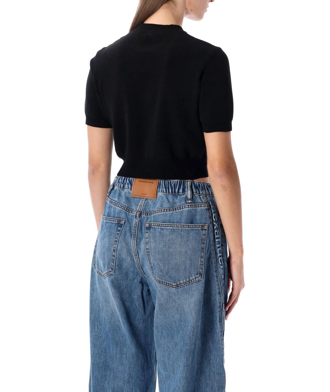 ALEXANDER WANG Черная полиэстеровая футболка, фото 2