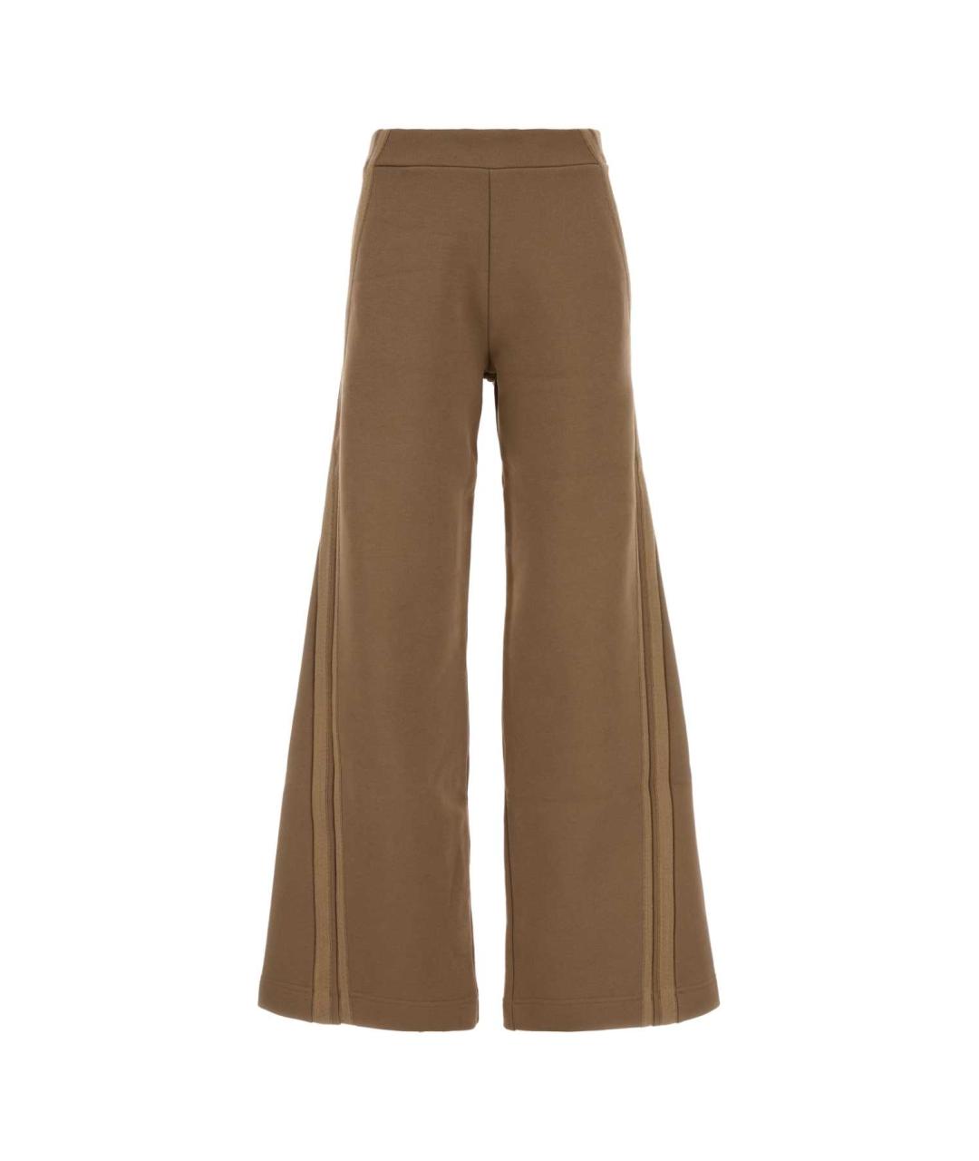 MAX MARA Коричневые хлопковые брюки широкие, фото 1