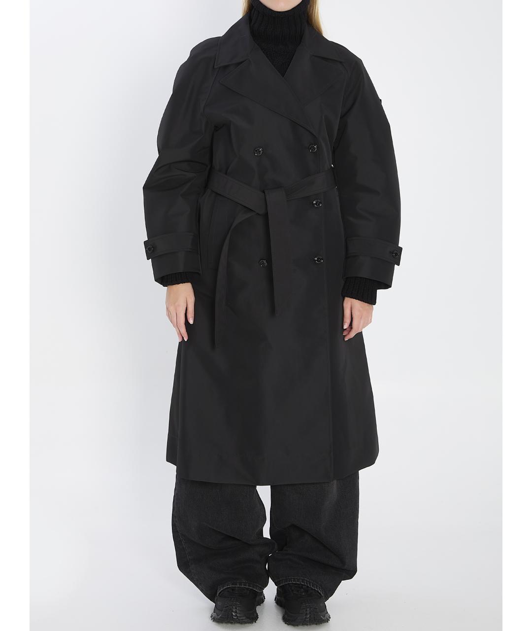 MONCLER Черный полиэстеровый тренч/плащ, фото 2