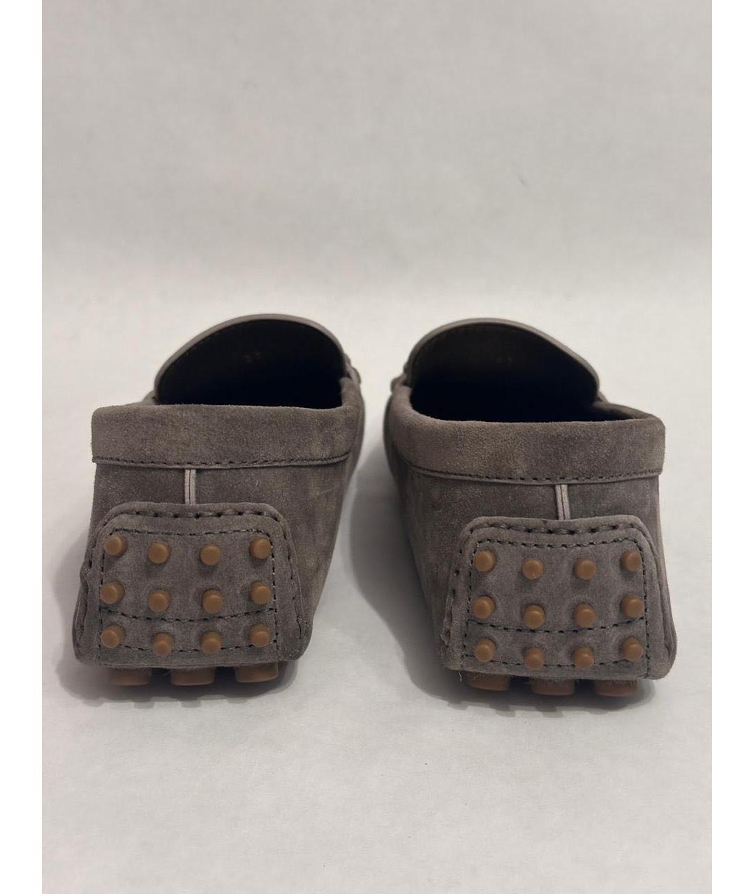 BRUNELLO CUCINELLI Антрацитовые замшевые мокасины, фото 4