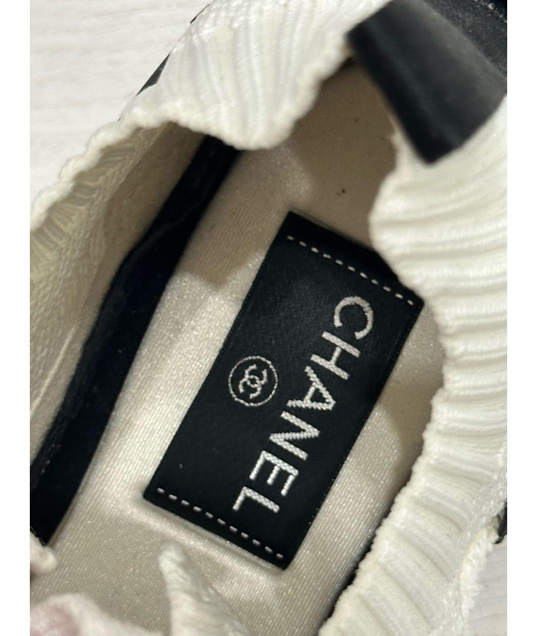 CHANEL Белые текстильные кроссовки, фото 4