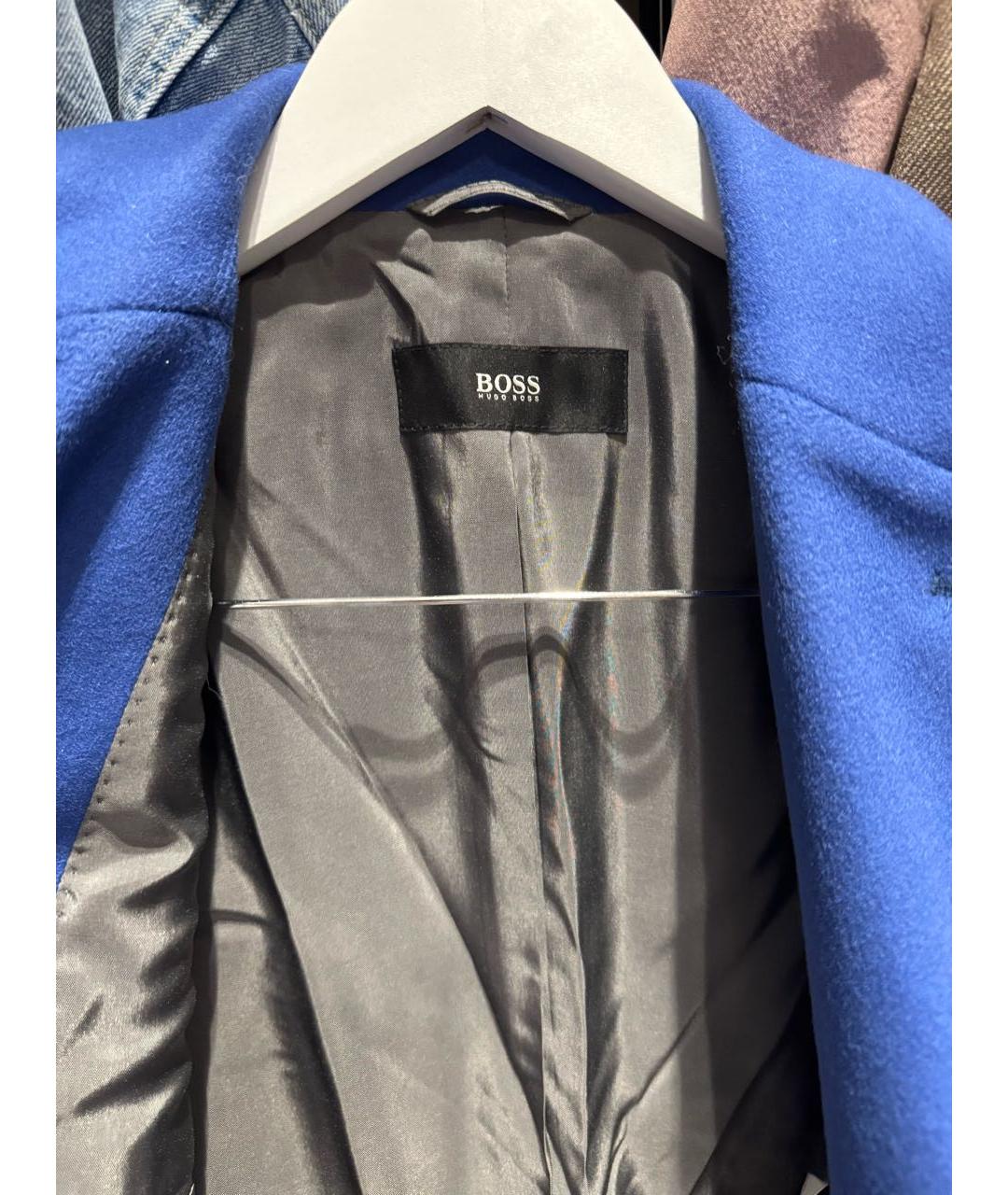 HUGO BOSS Синее кашемировое пальто, фото 3