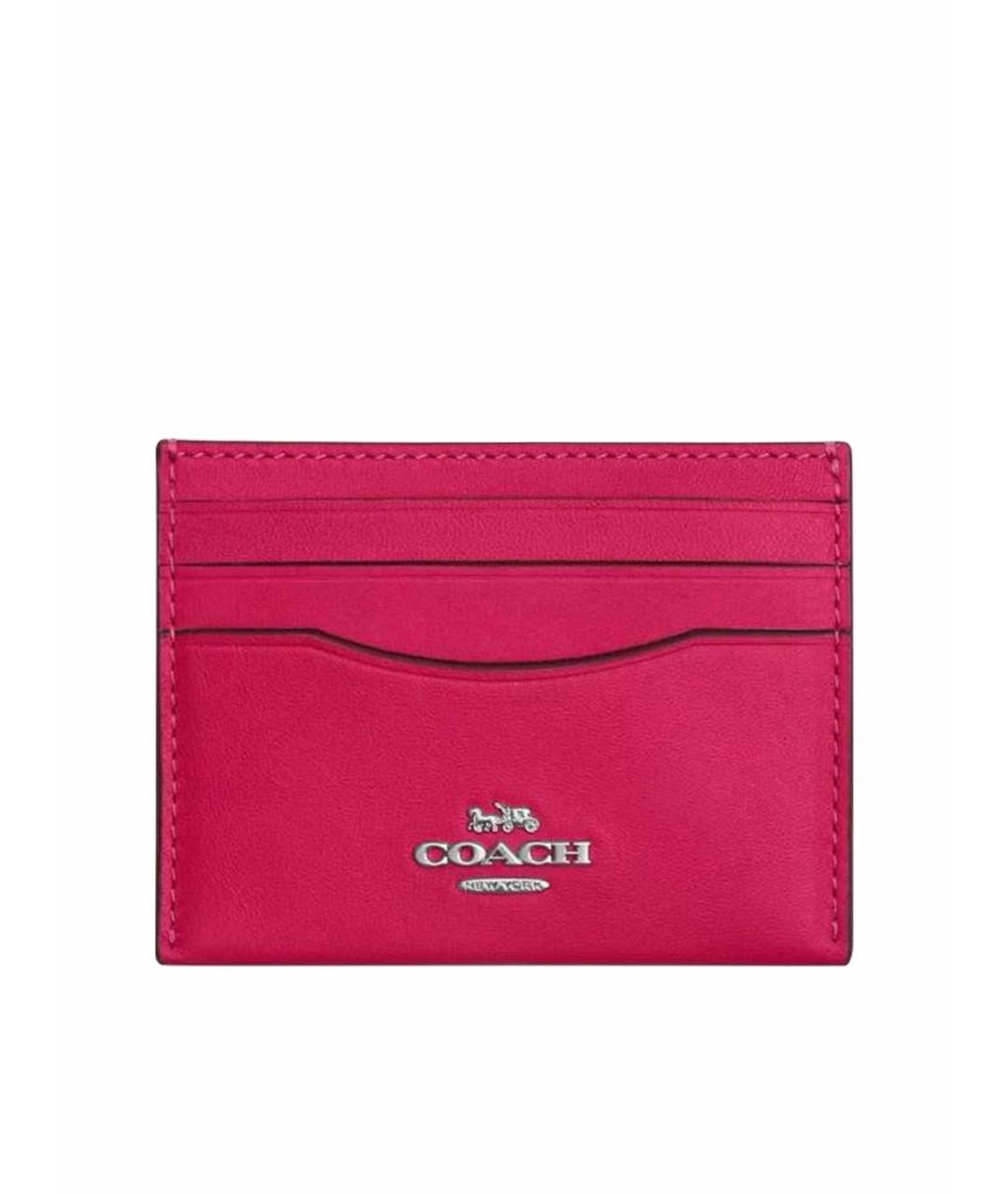 COACH Фуксия кожаный кардхолдер, фото 1