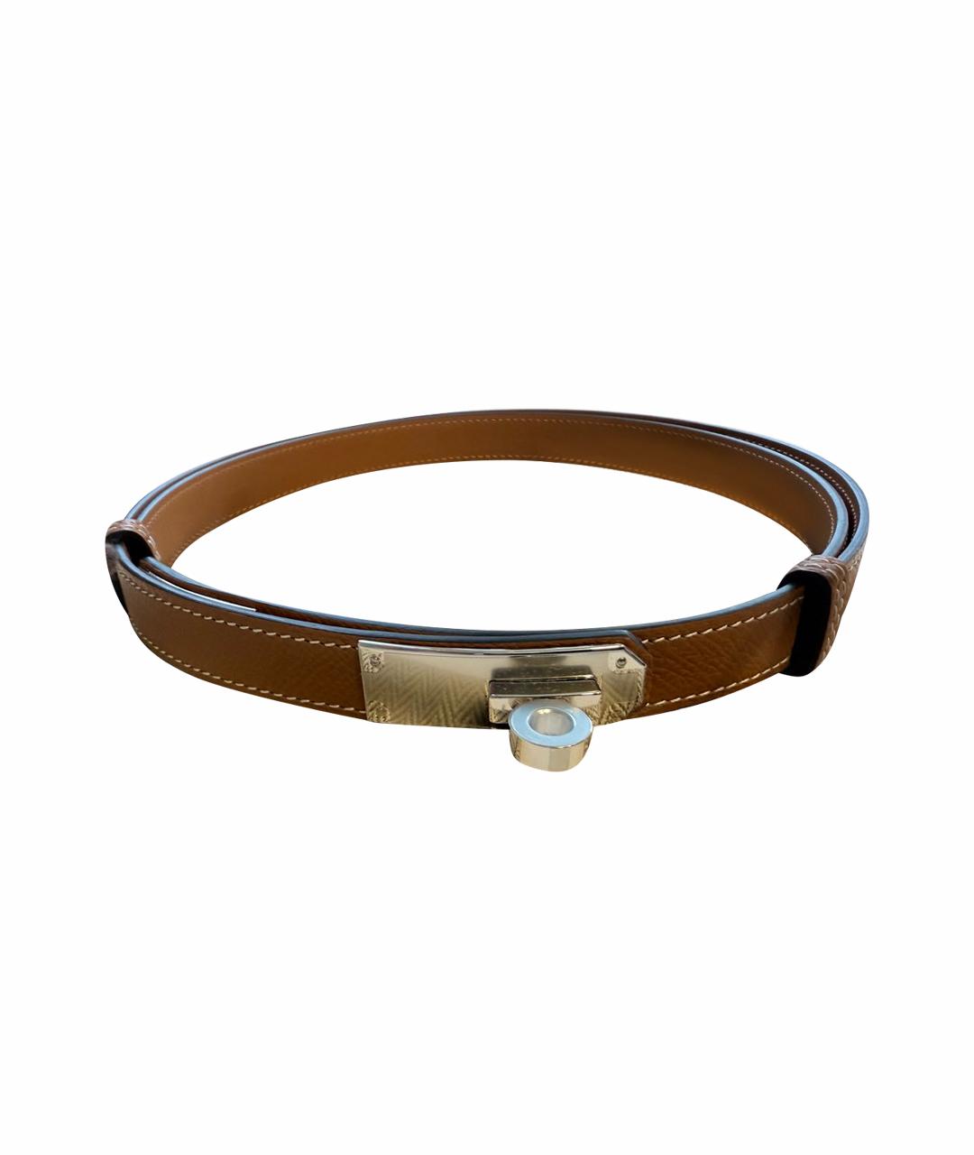 HERMES Коричневый кожаный ремень, фото 1