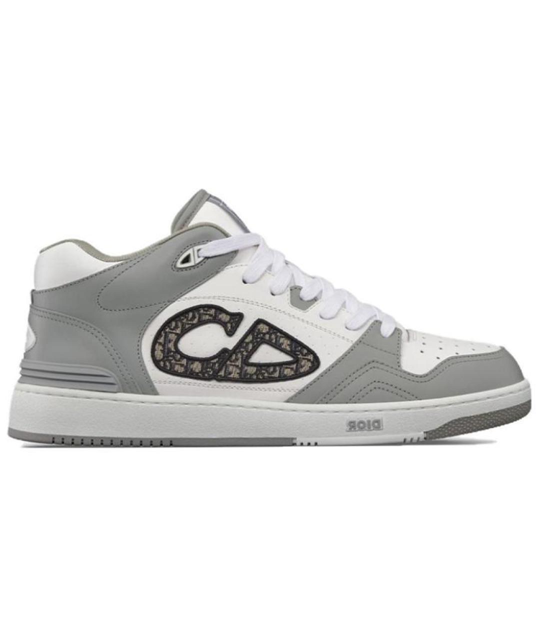 CHRISTIAN DIOR Серые кожаные кроссовки, фото 1